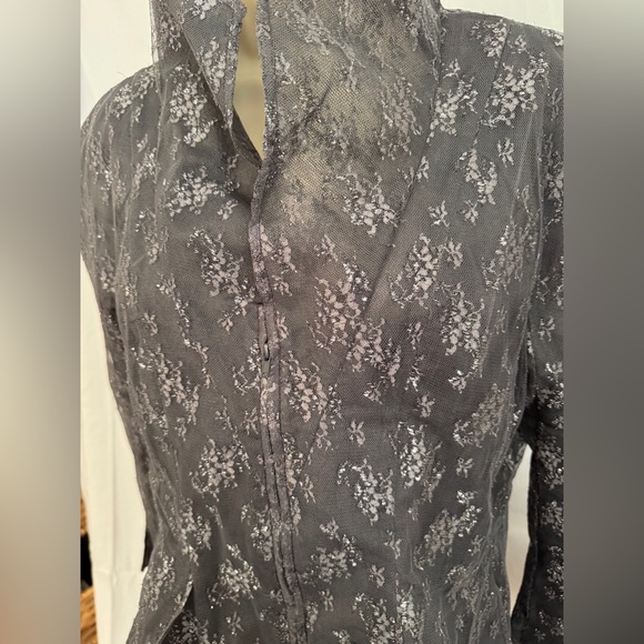 Jackie Rogers Black & Silver lace Patterned Blazer - Picture 7 of 11